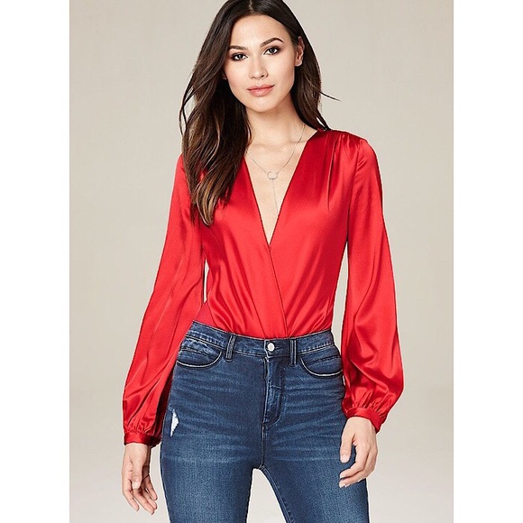 bebe Tops - Bebe Silk Charmeuse Bodysuit